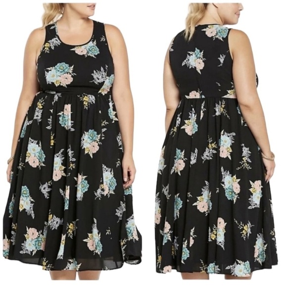 TORRID Floral Print Georgette Midi Dress Size 10 - Picture 1 of 12